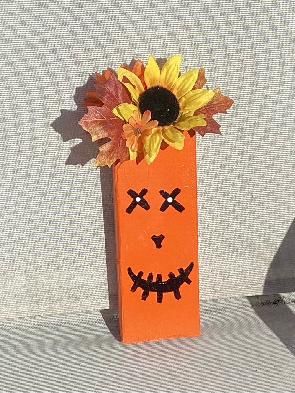 Orange Sunflower Face Wooden Home Accent by